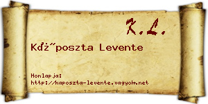 Káposzta Levente névjegykártya