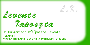 levente kaposzta business card